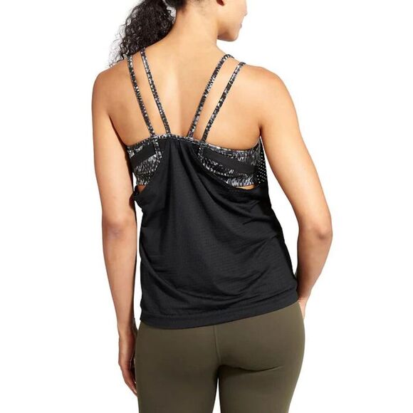 Athleta Women's Cobra Dot Invigorate Tank Top Size Small Black Gray Activewear - Picture 2 of 9